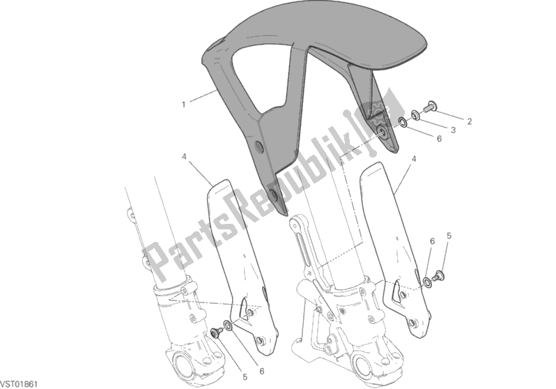 All parts for the Front Mudguard of the Ducati Scrambler Icon USA 803 2020